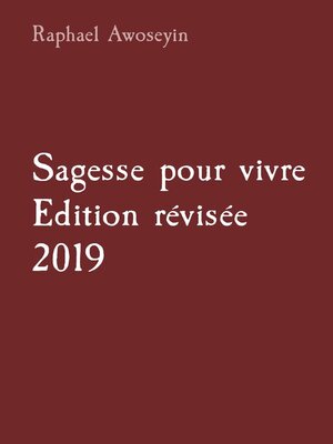 cover image of Sagesse pour vivre Edition révisée 2019